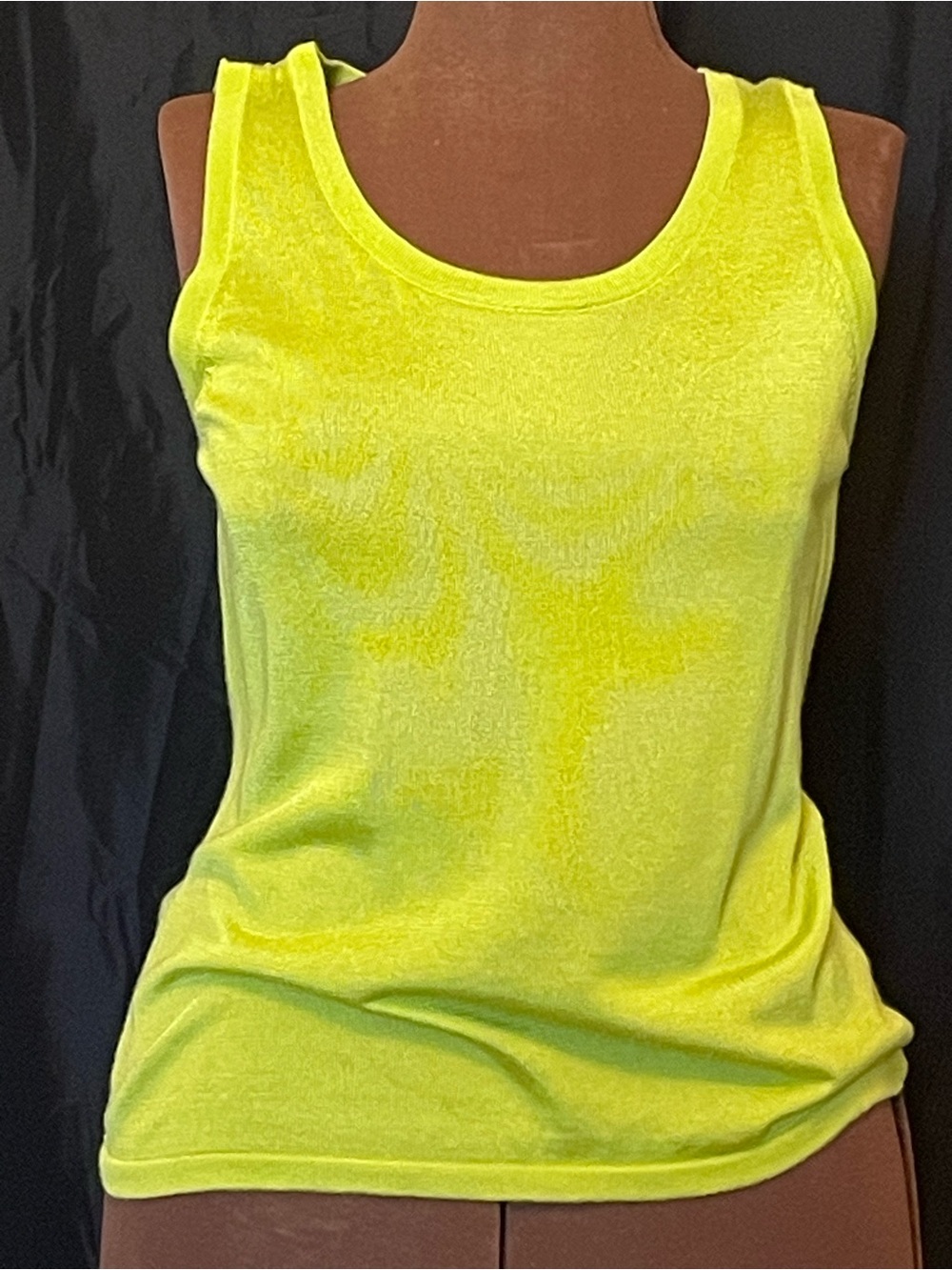 Investments Neon Yellow Scoop Neck Tank Top